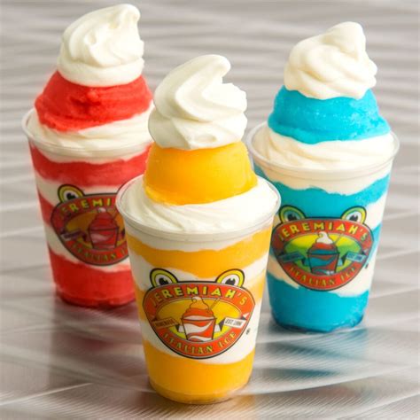 Jeremiah's italian ice - Jeremiah’s authentic, refreshing Italian Ice is made fresh in-house, with 24 flavors available daily. Layer any flavor (or flavors) of Italian Ice with our rich, creamy Soft Ice Cream and you …